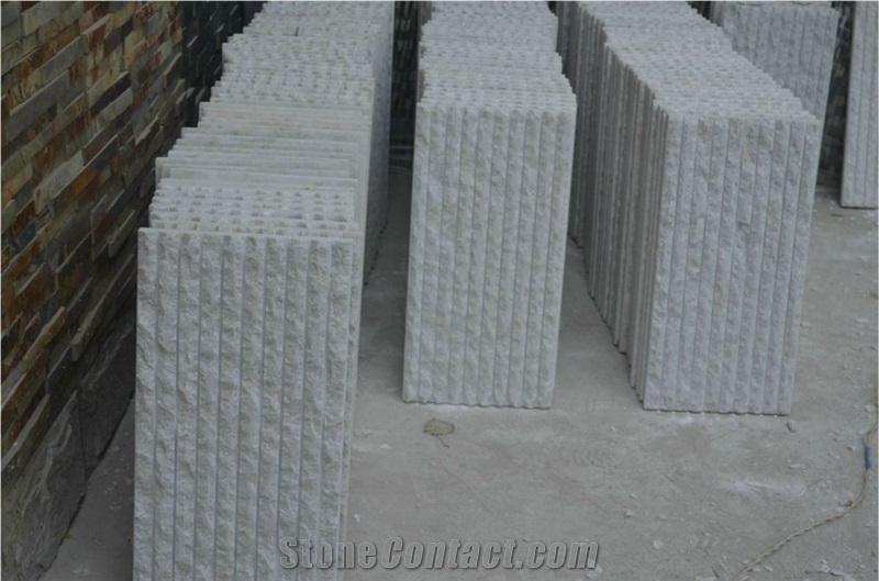 Scratch Wall Cladding Tile & Slab-White Quartize Facadechina Quarry Owner, White Quartize Quartzite