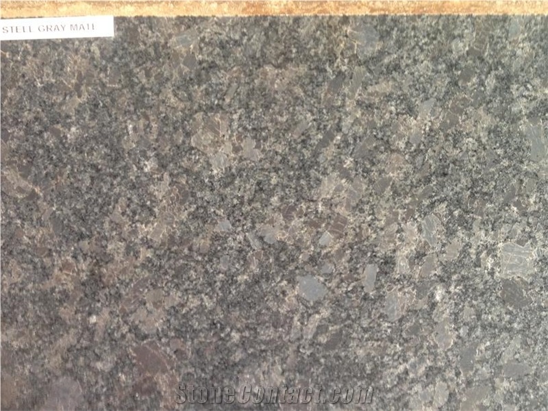 Steel Grey Granite Slabs & Tiles, India Grey Granite