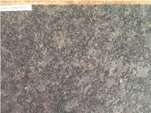 Steel Grey Granite Slabs & Tiles, India Grey Granite