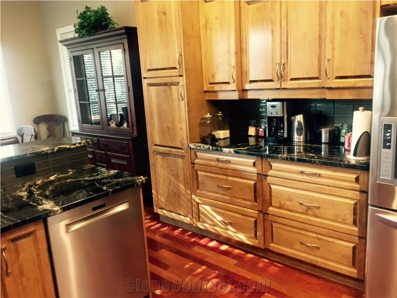 Belvedere Granite Kitchen Perimeter Countertop, Peninsula Work Top, Black Granite Kitchen Countertops South Africa