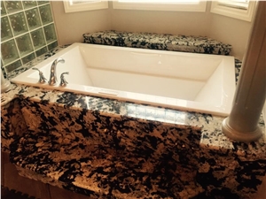 Original Colonial Treasure Granite Tub Surround, Yellow Granite Bathtub Surround Brazil