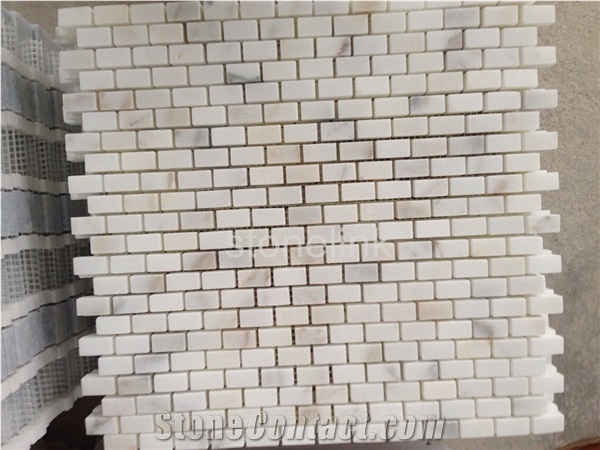 Calacata Gold Brick 11*20mm Marble Mosaic, Calacatta Gold White Marble Mosaic