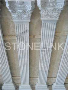 Slco-004,Hand Carved White Marble Column Slco-004,Hand Carved White Marble Column