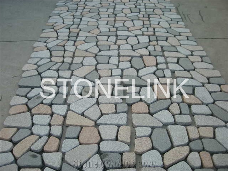 Slcu-021, Colorful Granite Pavers, Multi Size Mesh, Granite Paver
