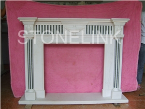 Slfi-054- Stone Fireplace -Marble Fireplace Mantel-White Color-Indoor Decoration