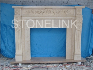 Slfi-058- Stone Fireplace -Marble Fireplace Mantel-White Color-Indoor Decoration