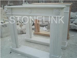 Slfi-067- Stone Fireplace -Marble Fireplace Mantel-White Color-Indoor Decoration