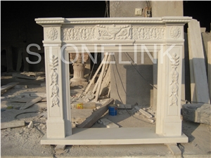 Slfi-077- Stone Fireplace -Marble Fireplace Mantel-White Color-Indoor Decoration