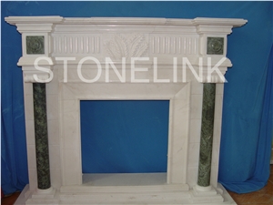 Slfi-080- Stone Fireplace -Marble Fireplace Mantel-White Color-Indoor Decoration