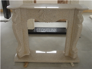 Slfi-092, Beige Granite Stone Fireplace, Granite Fireplace Mantel, Beige Color Indoor Decoration