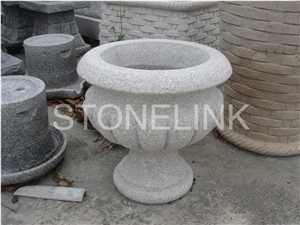 Slfl-001,Chinese Grey Granite Flower Pot,Park Flower Pot