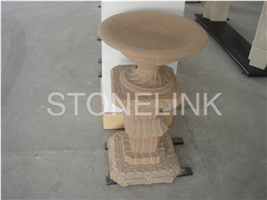 Slfl-011,Outdoor Yellow Marble Park Flower Pot