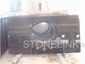 Slki-006, Black Galaxy Granite Countertop, Black Galaxy Granite Vanity Tops