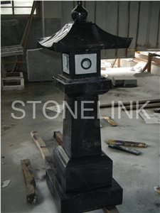 Slla-004,Chinese Granite Lantern,Black Stone Lantern,Black Garden Lantern