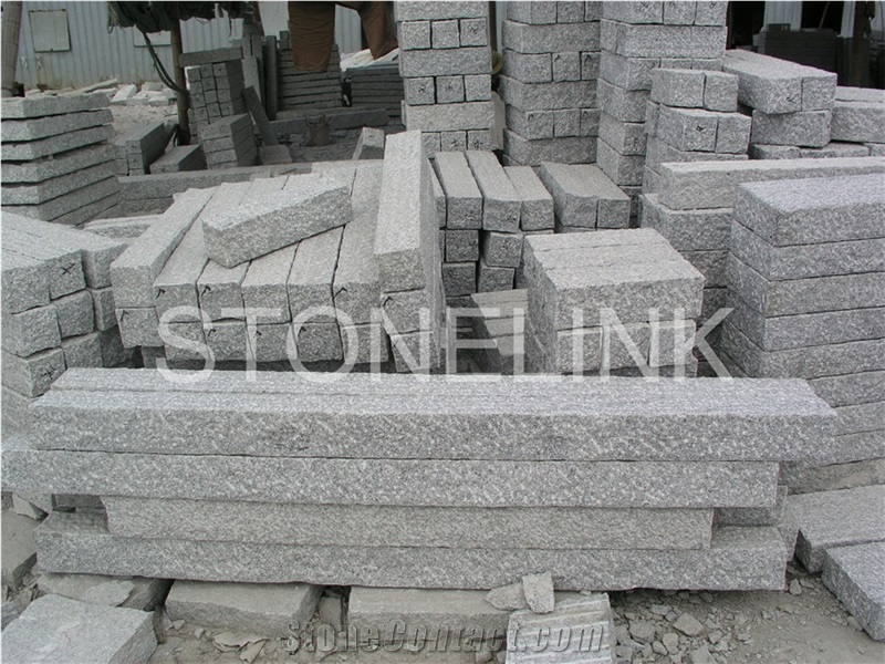 Slpa-008, Grey Granite Column, Rough Picked Pillar