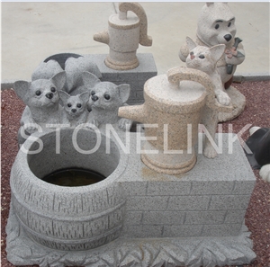 Slsc-031-China Grey Granite Statue-Stone Carving Product-Stone Sculpture-Statues(Animal Statue)