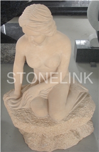 Slsc-052-China Beige Marble Statue-Stone Carving Product-Stone Sculpture-Statues(Figure Statue)