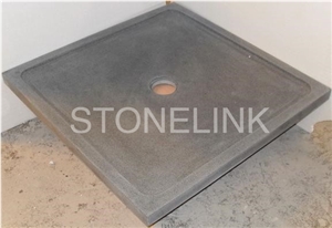 Slsh-002, Honed Black Granite Shower Tray, Square Shower Tray