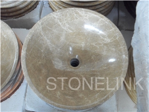 Slsi-174, Emperador Light Marble Basin, Countertop Basin