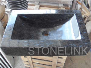Slsi-184, Blue Pearl Granite Wash Basin, Blue Pearl Granite Rectangle Basin