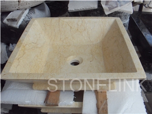 Slsi-186, Shell Beige Marble Basin, Rectangle Basin