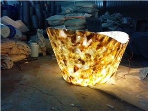 Semiprecious Stone Yellow Quartz Bath Tub