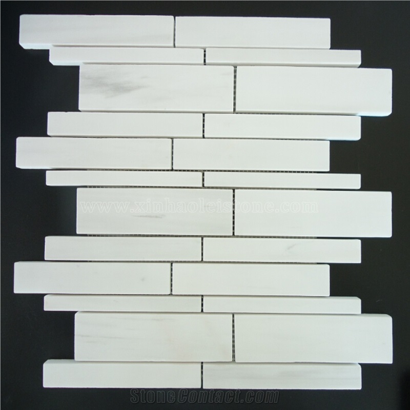 Bianco Dolomiti Marble Mosaics for Walling & Decoration, White Marble Mosaic