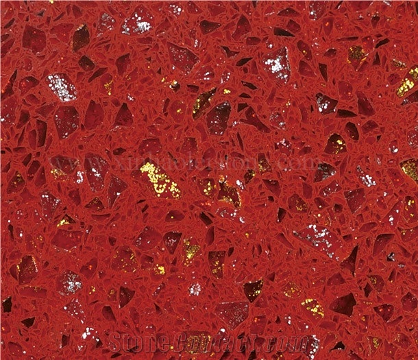 G009 Caspian Red Quartz,China Red Engineered Quartz.