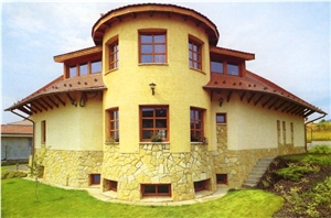 Gold Fantasy Flagstone Wall Cladding, Veneer Stone, Wall Covering Flagstone