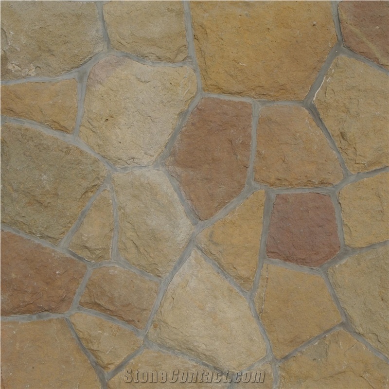 Gold Fantasy Flagstone Wall Cladding, Veneer Stone, Wall Covering Flagstone