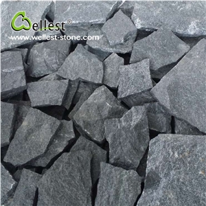 G654 Sesame Black Padang Dark Granite L Shape Whole Body Irregular Wall Corner Stone
