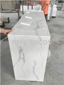 Calacatta Carrara Quartz Stone Reception Desk /Artificial Stone Quartz Stone Table Tops