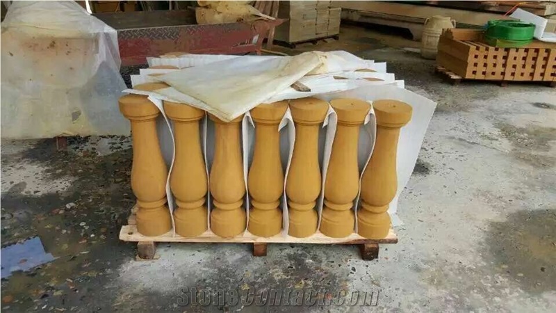 China Yellow Sandstone Balustrade & Baluster for Building Decoration