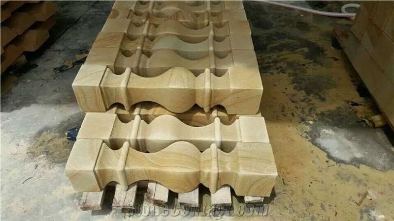 China Yellow Sandstone Balustrade & Baluster for Building Decoration