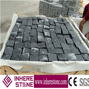 G654 Dark Grey Granite Pavers, Tumbled Cube Stone, Cobble Stone for Outside