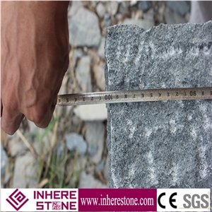 G654 Pineapple Kerbstone, Rough-Picked Dark Grey Granite Curbstone, Road Stone