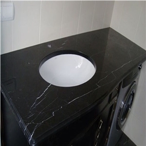 Nero Marquina Marble Bath Design, Bathroom Countertops, Bathroom Vanity Tops
