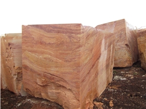 Turkey Peach Travertine Block, Beige Travertine Blocks Turkey