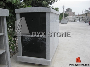 2 Crypt Cemetery G603 Granite Mausoleums with Roof Top