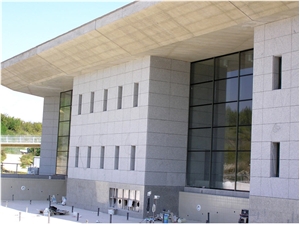 Rosa Beta Granite and Kanfanar Limestone Facade