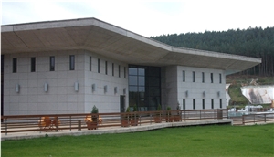 Rosa Beta Granite and Kanfanar Limestone Facade