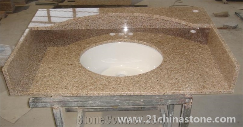 Csi-G682 Rustic Granite Bath Tops/Vanity Tops/China Sunset Giallo Granite Bathroom Tops