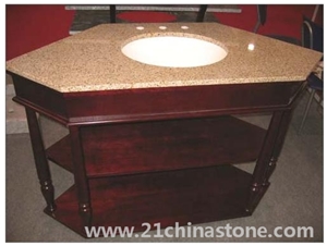 Csi-G682 Rustic Granite Bath Tops/Vanity Tops/China Sunset Giallo Granite Bathroom Tops