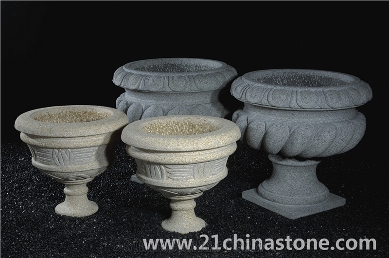 Different Shaped -G603 Grey Granite Flower Stand Pot & Planters /Garden Decor Landscaping Stone,Exterior Stone
