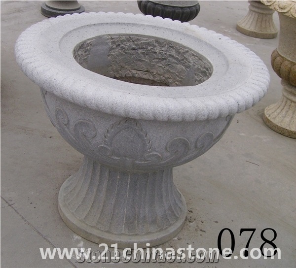 Different Shaped -G603 Grey Granite Flower Stand Pot & Planters /Garden Decor Landscaping Stone,Exterior Stone