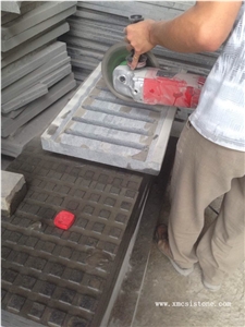 Kuwait Project-G654 Granite Rain Drainage Pavers/China Impala Black Granite Garden Stepping Pavements Water Drainage