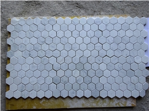 2"Hexagon Carrara White Mosaic in Polished, Carrara White Marble Mosaic 2"Hexagon Carrara White Mosaic in Polished, Carrara White Marble Mosaic