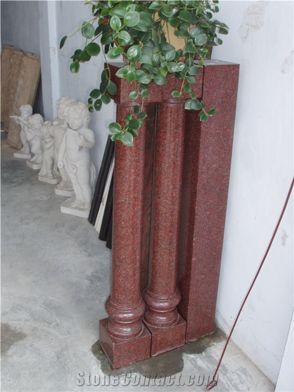 China Red Granite Baluster, Modern Design Granite Stone Railing for Interior & Exterior Decoration