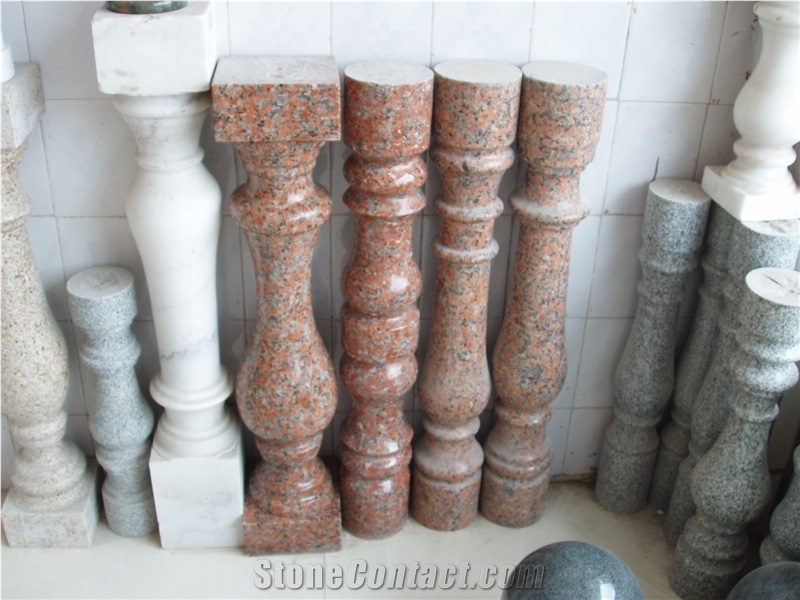 China Red Granite Baluster, Modern Design Granite Stone Railing for Interior & Exterior Decoration