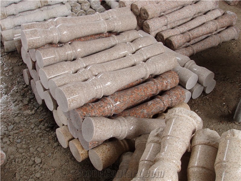 China Red Granite Baluster, Modern Design Granite Stone Railing for Interior & Exterior Decoration